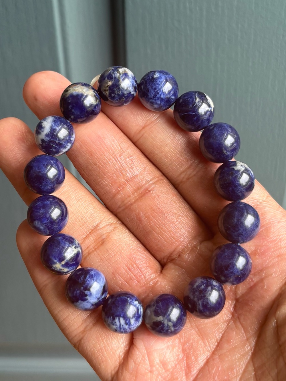 Blue Sodalite Crystal Bracelet 13mm